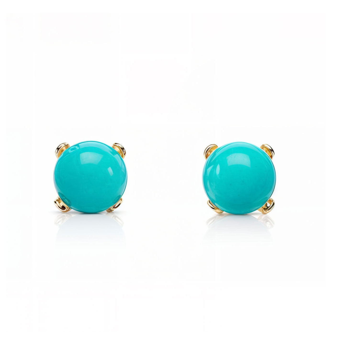 Pendientes De Bebé/Niña Mondepetit - Oro 18K, Patillas Turquesa 5 Mm, Con Estuche Regalo