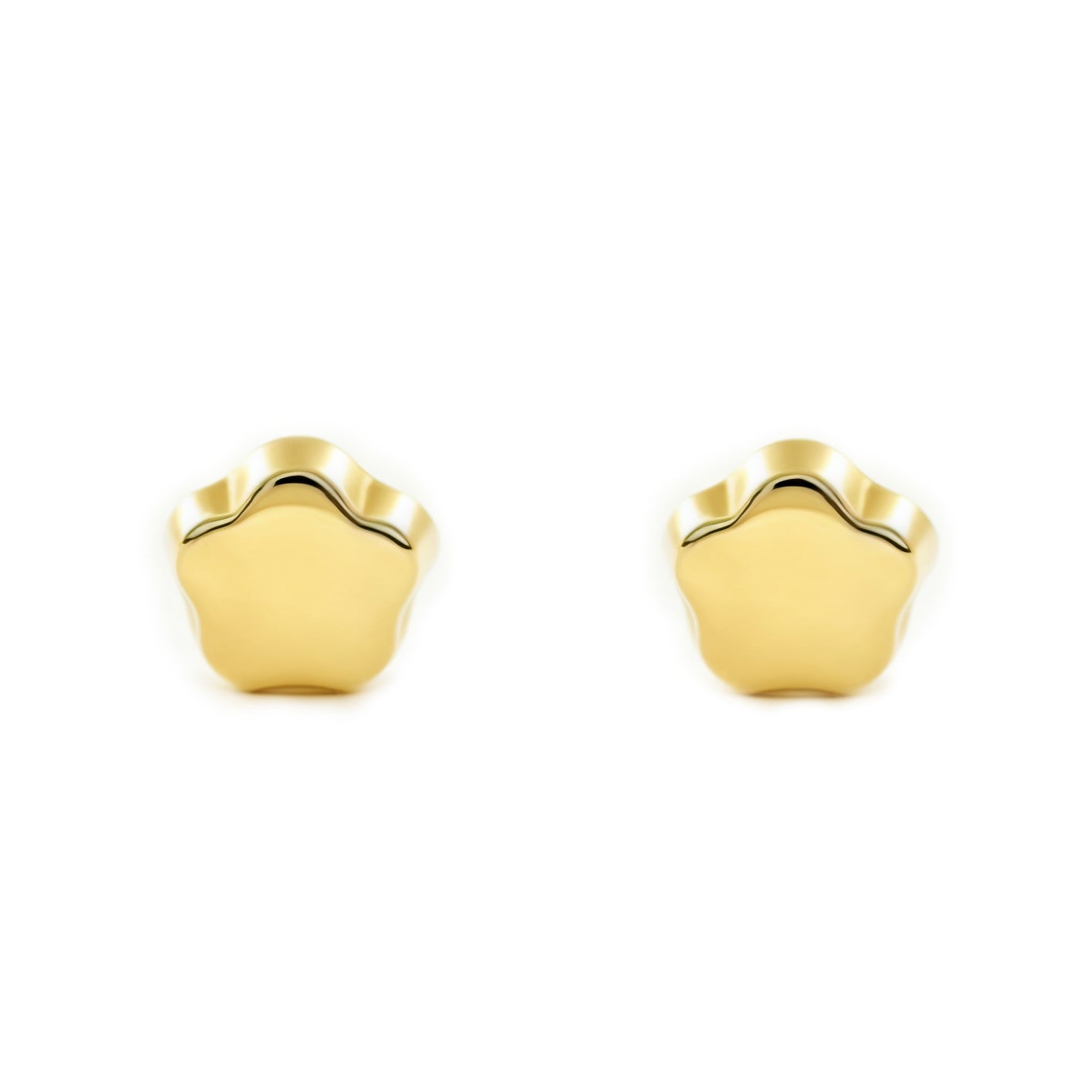 Pendientes Bebe Oro Amarillo 18K Flor Margarita Circonita