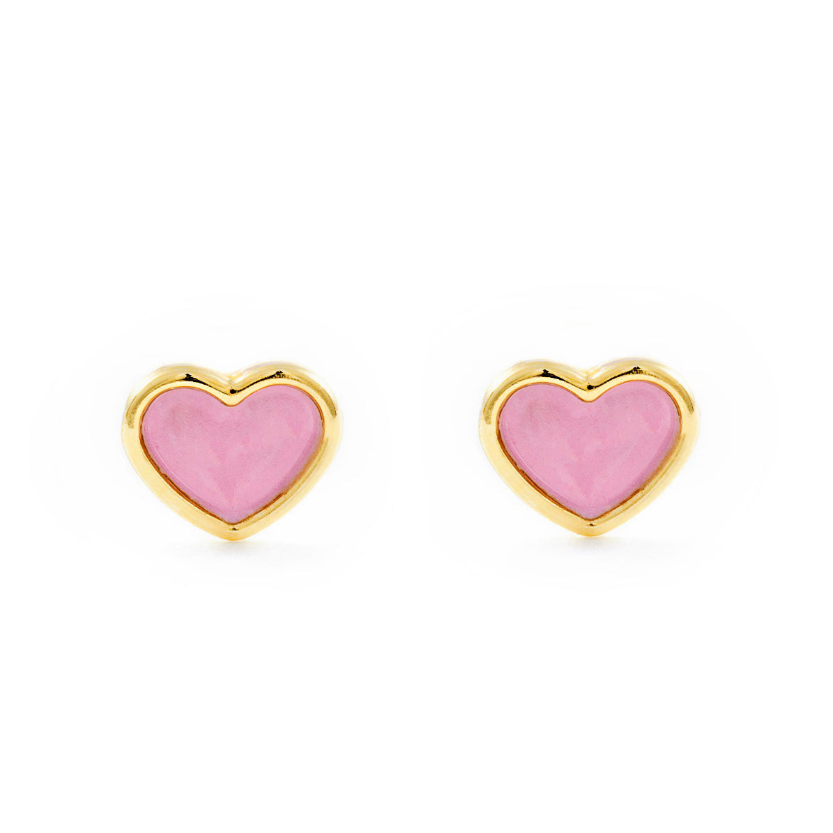 Pendientes Bebe Oro Amarillo 18K Corazón Brillo - Certificado Garantía - Mondepetit - 1803