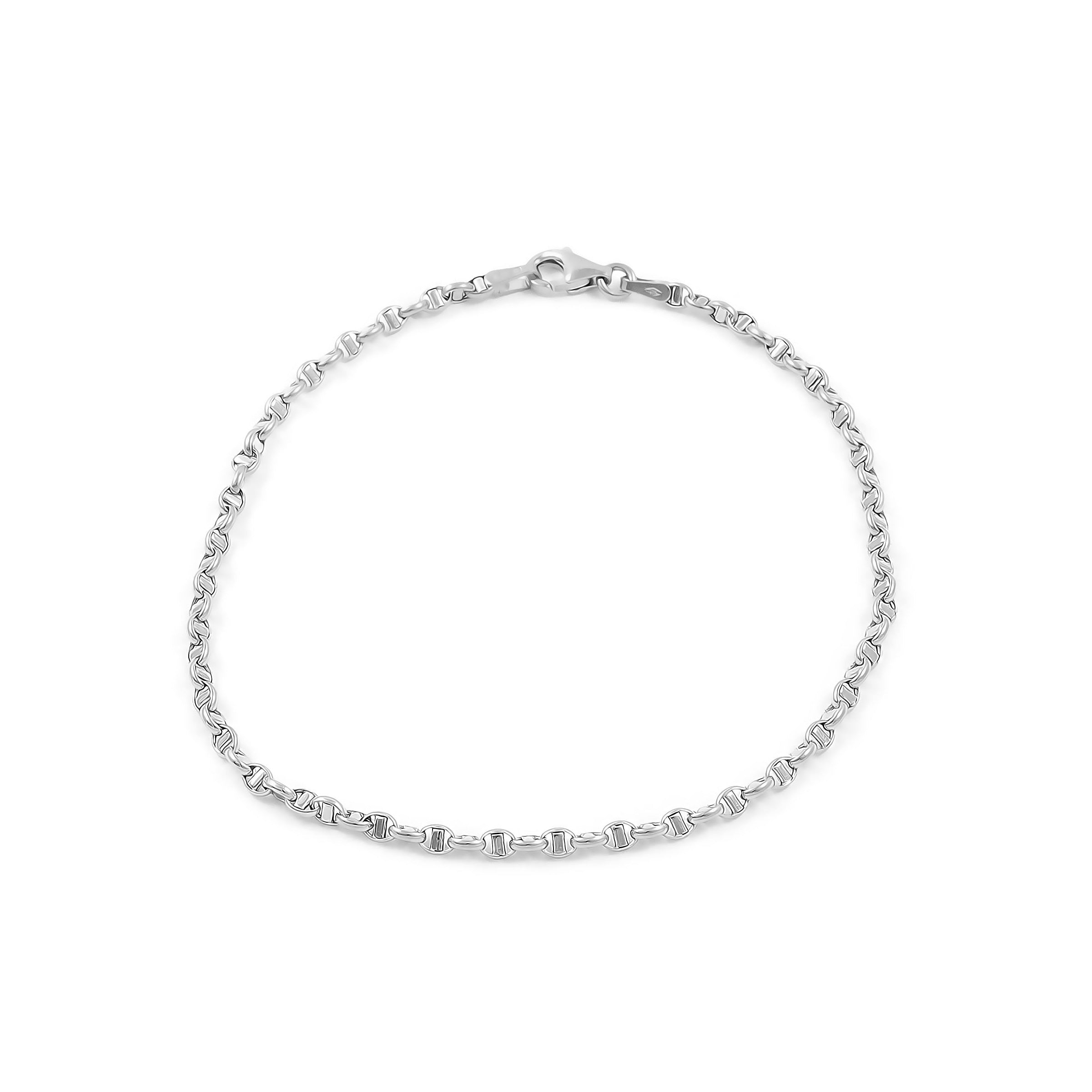 Pulsera De Oro Blanco 9 K Para Mujer - CARISSIMA - 19 Cm