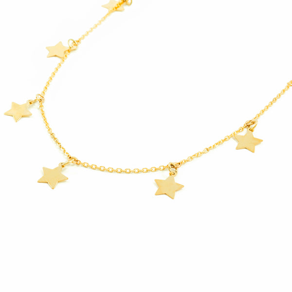 Collar Mujer Oro Amarillo 9K Estrellas Brillo