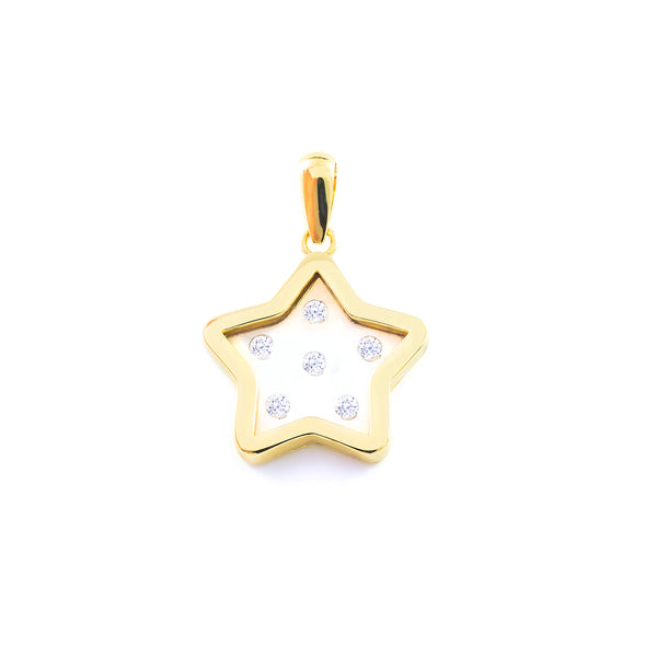 Colgante Oro Amarillo 9K Estrella Circonitas Brillo