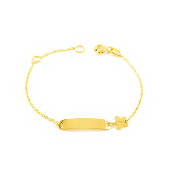 18ct Yellow Gold Personalized Butterfly Slave Bracelet 14 cm Shine