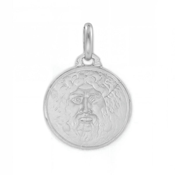 Medalla Niña Mujer Plata 925 Redondo Boca de la Verdad Mate y Brillo