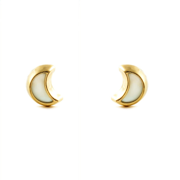 9ct Yellow Gold Mother of Pearl Moon Shine Earrings