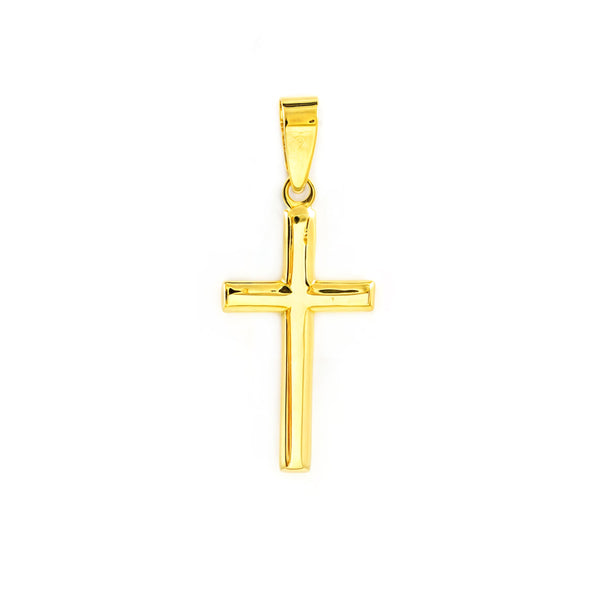 18ct Yellow Gold Rectangular Cross Shine 17 x 10 mm