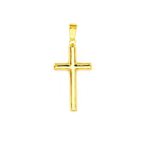 18ct Yellow Gold Rectangular Cross Shine 21 x 13 mm