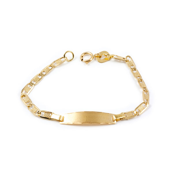 Bracelet Baby Girl/Baby Girl Slave 18 Carat Gold (750/1000) Figaro Textured Matt and Shine