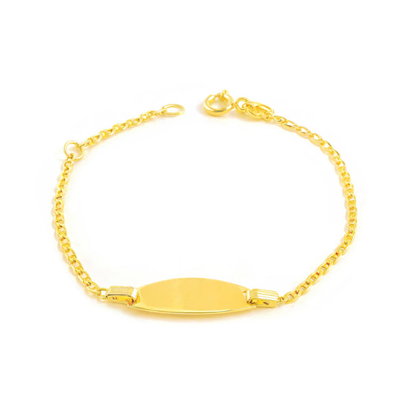 18ct Yellow Gold Personalized Anchor Slave Bracelet Shine 14 cm Girls