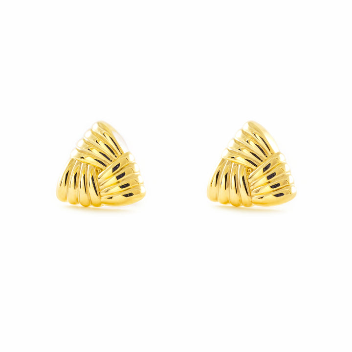 Pendientes Niña Mujer oro Amarillo 9K Triangulo Brillo