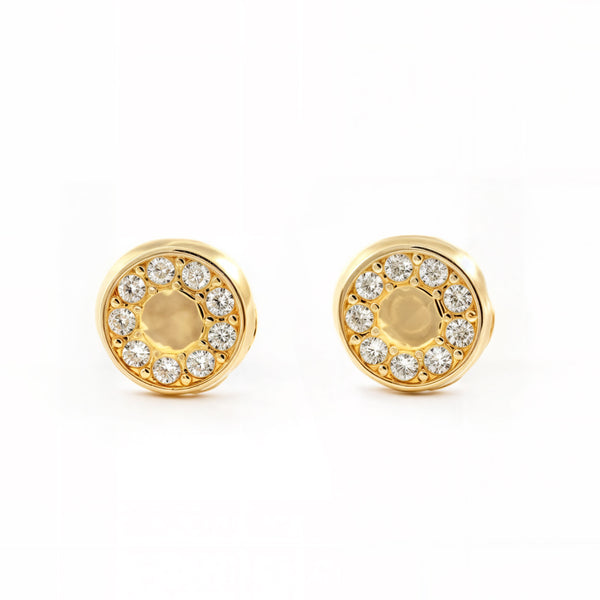 18ct Yellow Gold Round Cubic Zirconias Children's Girls Earrings shine