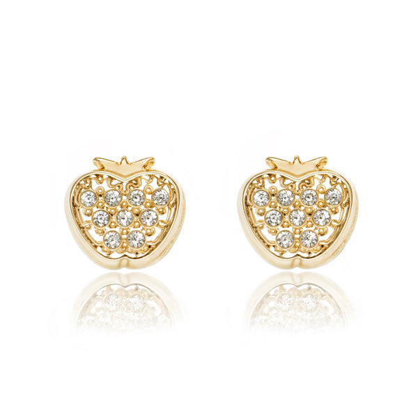 9ct Yellow Gold Flower Cubic Zirconias Children's Girls Earrings shine
