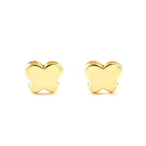 9ct Yellow Gold Butterfly Children's Baby Girls Earrings shine