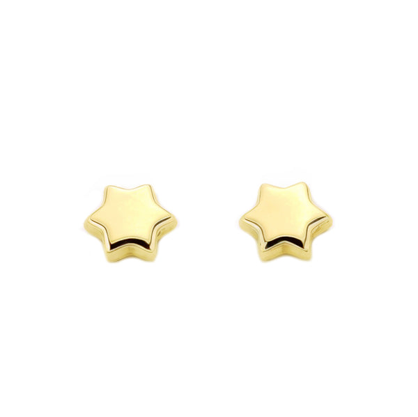 Pendientes Bebe-Niña Oro Amarillo 9K Estrella Brillo