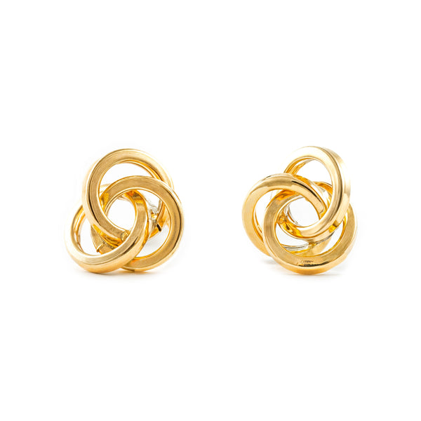 18ct Yellow Gold Triple Hoops Earrings shine 8x8 mm