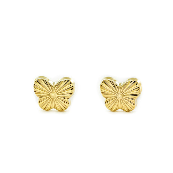 Pendientes Bebe-Niña Oro Amarillo 9K Mariposa Tallados