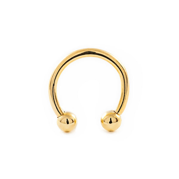Piercing Oro Amarillo 9K Barbell Doble Bola 3 mm Brillo