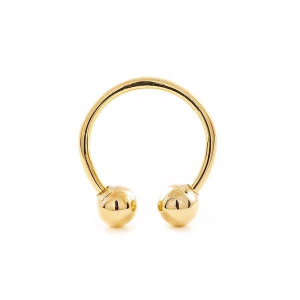 Piercing Oro Amarillo 9K Barbell Doble Bola 4 mm Brillo