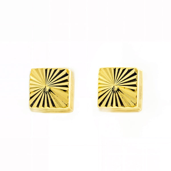 Pendientes Mujer-Niña Oro Amarillo 9K Cuadrado Tallados