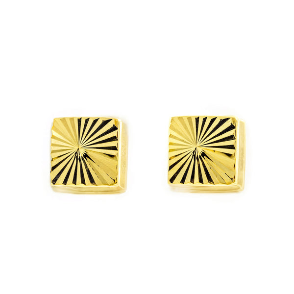 Pendientes Mujer-Niña Oro Amarillo 9K Cuadrado Tallados