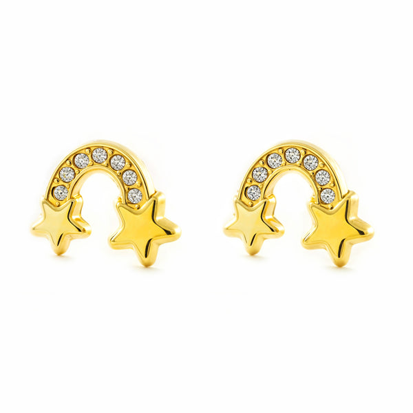 9ct Yellow Gold Rainbow Cubic Zirconia Shine Earrings