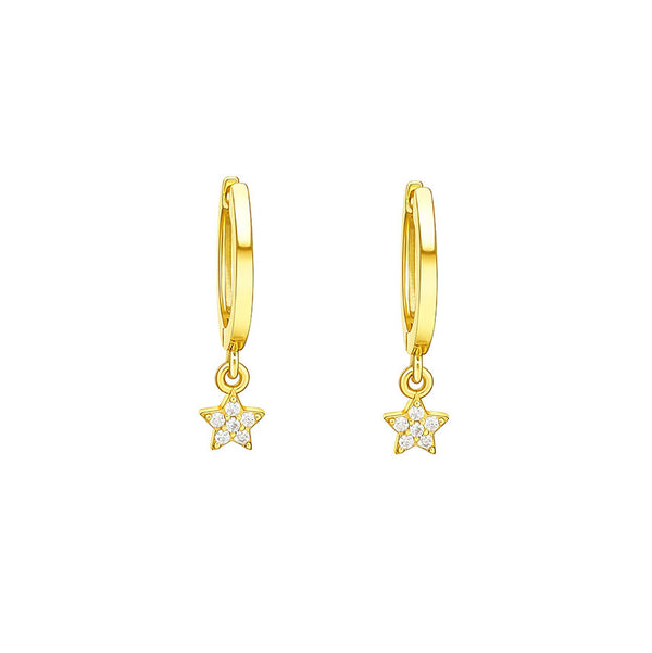 925 Silver Star Cubic Zirconia Shine Earrings