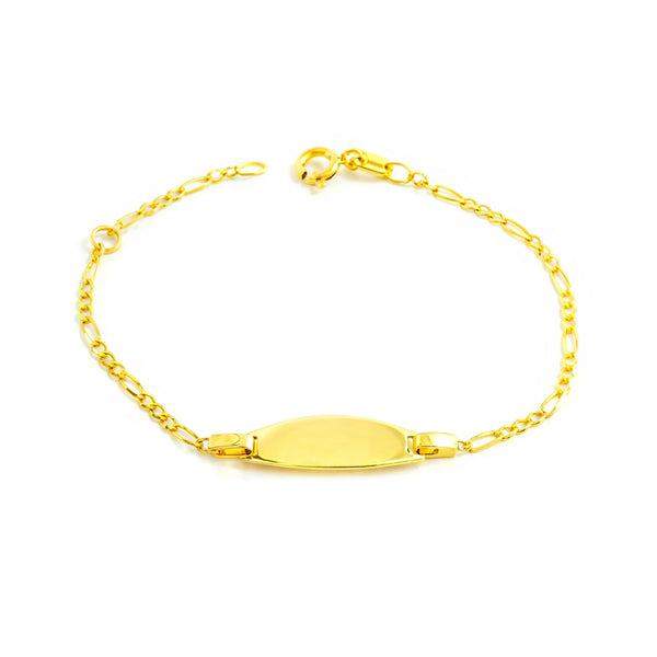 9ct Yellow Gold Personalized Slave Bracelet 3x1 Shine 14 cm Girls