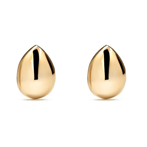 9ct Yellow Gold Smooth Teardrop Shine Women's Earrings