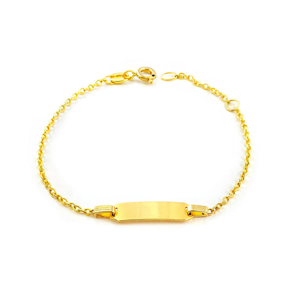 18ct Yellow Gold Personalized Rolo Slave Bracelet Shine 14 cm Girls