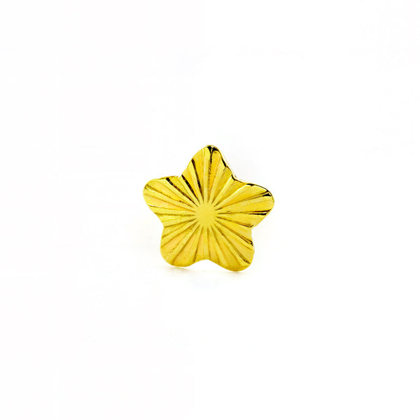 Piercing Oro Amarillo 9K Cartilago Estrella Tallado