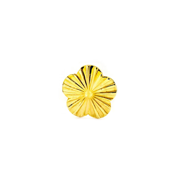 Piercing Oro Amarillo 9K Cartilago Flor Tallado