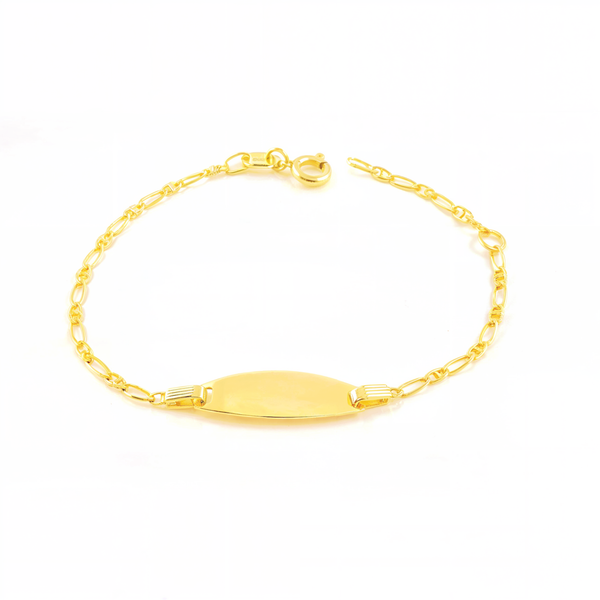 18ct Yellow Gold Personalized Anchor Slave Bracelet Shine 14 cm Girls