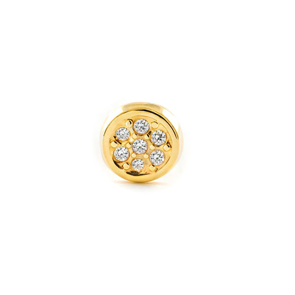 9ct Yellow Gold Cartilage Round Cubic Zirconia Stud Piercing