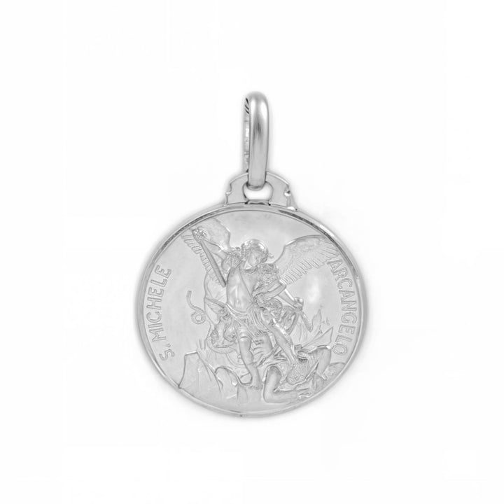 Medalla Niña Mujer Plata 925 Redondo San Miguel Mate y Brillo