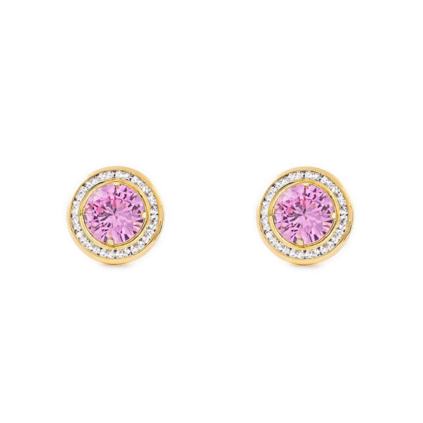9ct Yellow Gold Round Rose Earrings shine