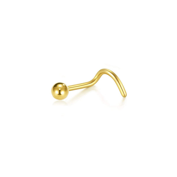 Yellow Gold 9K Nose Piercing Ball Shine