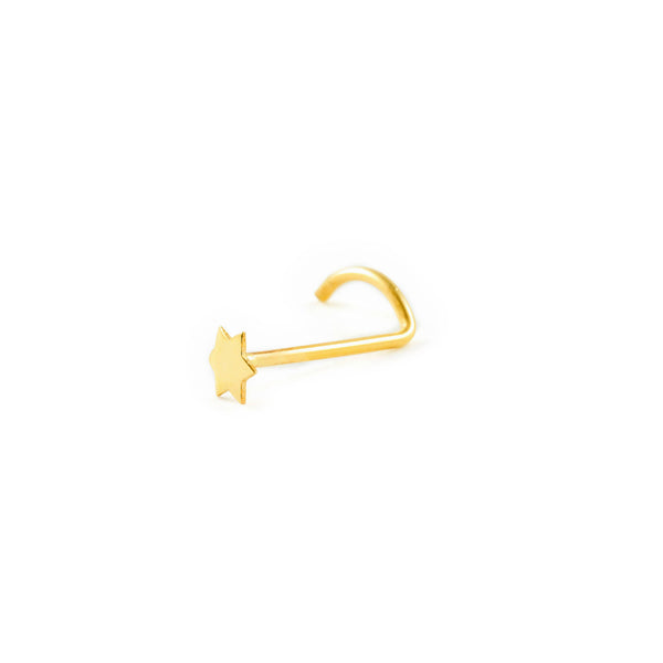 Yellow Gold 9K Nose Star Piercing Shine