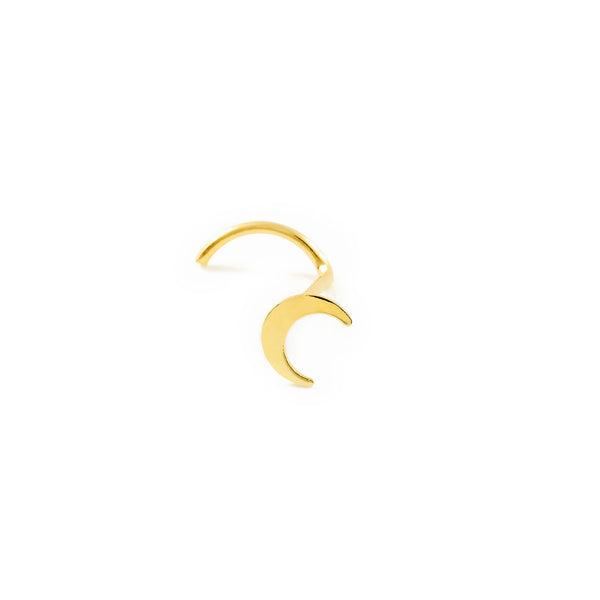 Yellow Gold 9K Nose Piercing Moon Shine