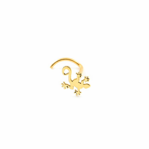 Yellow Gold 9K Lizard Nose Piercing Shine