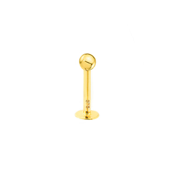 Yellow Gold 9K Lip Ball Piercing 3 mm Shine