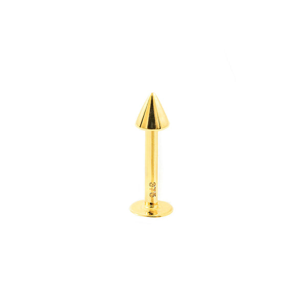 Yellow Gold 9K Lip Piercing Conical Shine