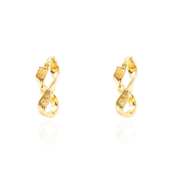 18ct Yellow Gold Greece Eight Hoops Earrings 30x4 mm