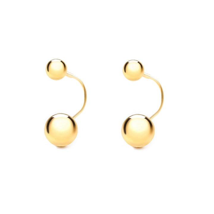 Pendientes Oro doble con bola 5 mm y 6 mm (9kts)