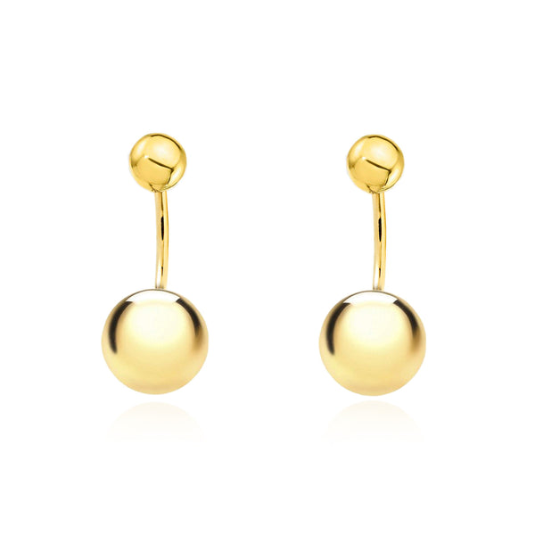 9ct Yellow Gold Double Ball Earrings shine