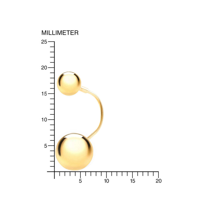 Pendientes Oro doble con bola 5 mm y 6 mm (9kts)