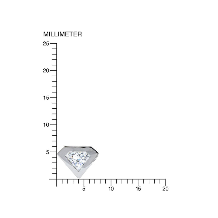 Pendientes Niña Oro Blanco diamante con circon forma diamante (9kts)