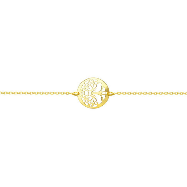 925 Sterling Silver gold-plated Tree of Life bracelet shine