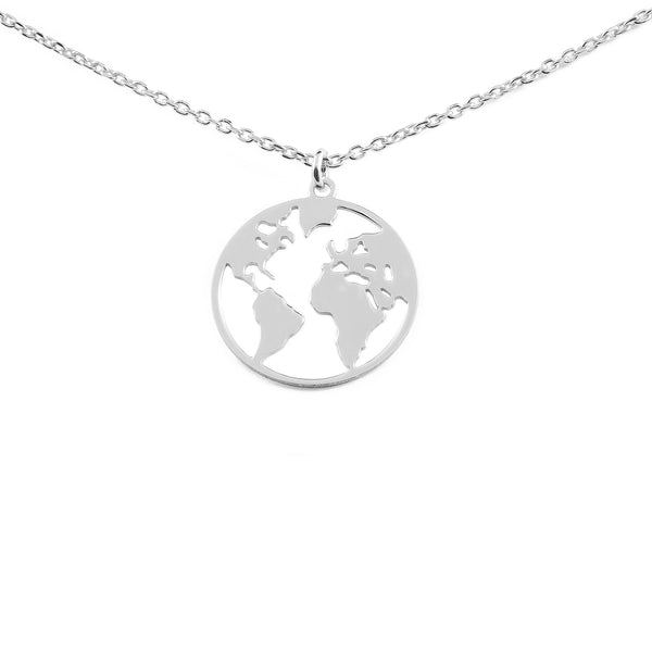 925 Sterling Silver World Necklace Shine