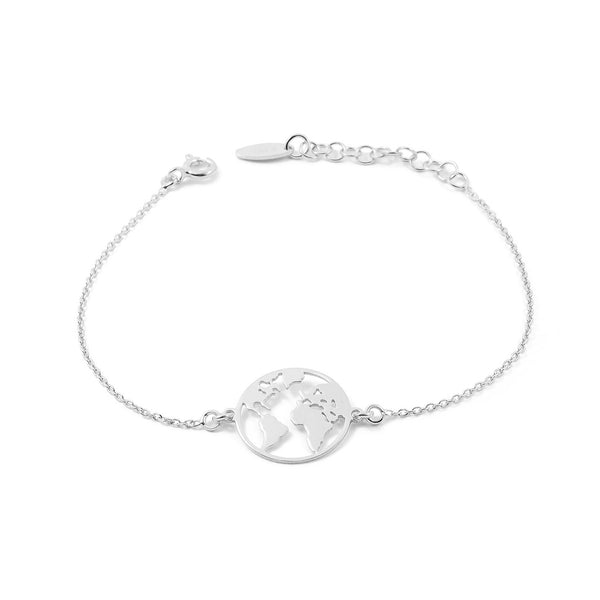 925 Sterling Silver World bracelet shine