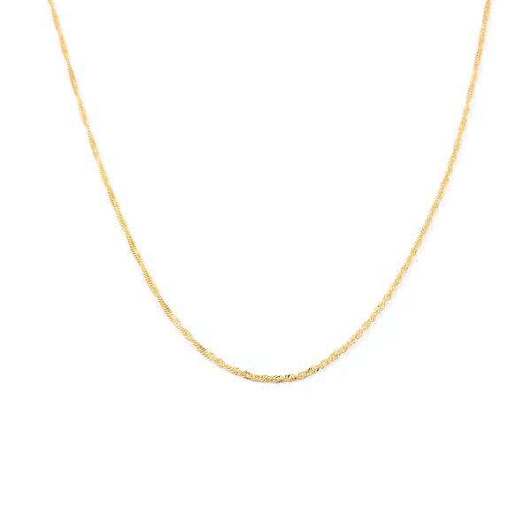 18ct Yellow Gold Singapore Chain necklace thick 1.3 mm